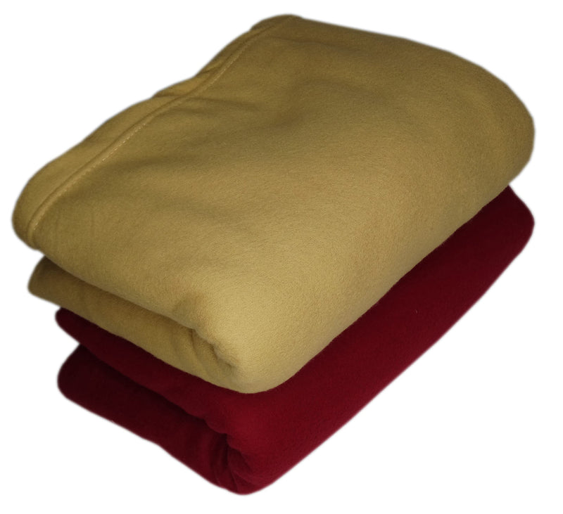 HOMIEE Solid/Plain Polar Fleece Blanket - Soft & Cozy All-Season Blanket for Double Bed | Ultra-Soft Machine Washable, Durable & Lightweight | Ideal for Winter & Summer Use (Pack of 2, 600 gm Each)