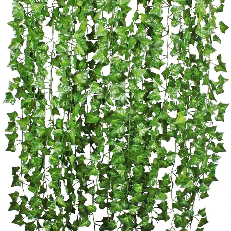 Artiflr 84Feet 12 Strands Artificial Flowers Greenery Fake Hanging Vine Plants Leaf Garland Hanging Party Garden Outdoor Office Wall Decoration