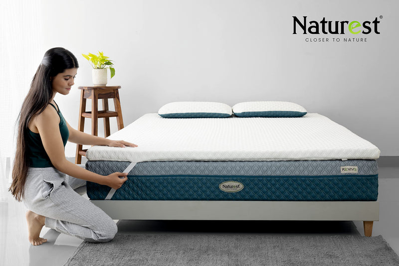 Naturest 2 Inch 100% Pure Certified Natural Latex Rubber Double Size Medium Firm Mattress Topper (72 x 48 x 2 Inch)