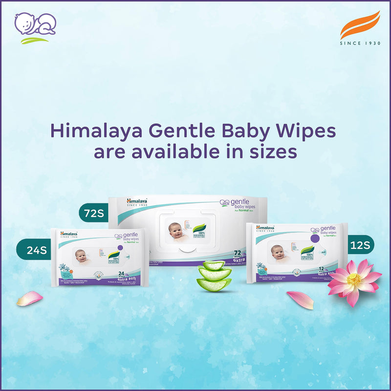 Himalaya Gentle Baby Wipes - 72 Pieces (Pack of 2)