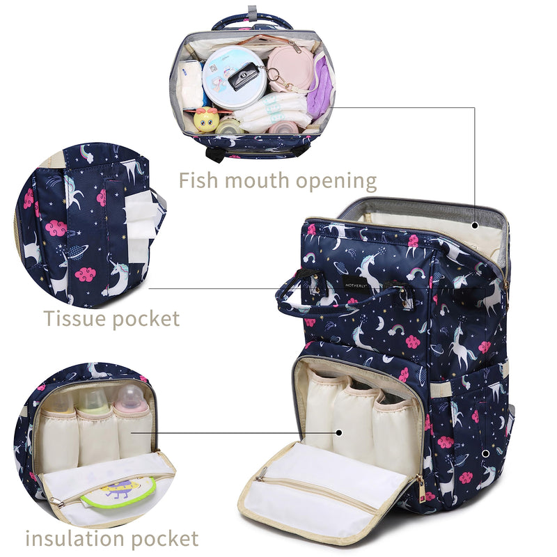 motherly Baby Diaper Bag, Mothers Maternity Bags for Travel(Unicorn Blue)