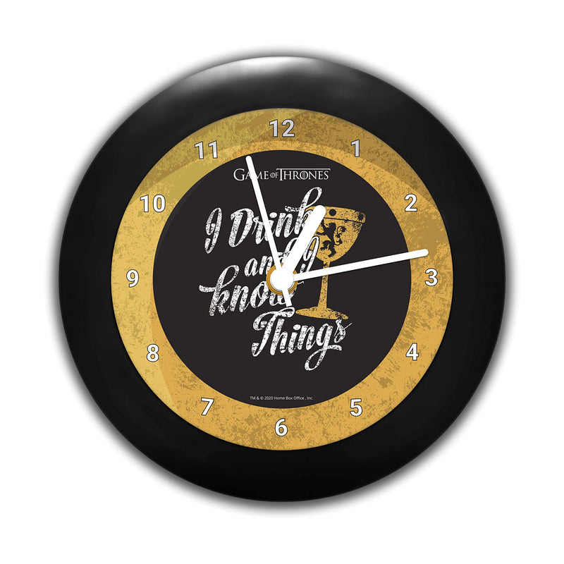 MCSID RAZZ -Game of Thrones-I Drink and I know Things Table Clock -Desktop Clock- Birthday Officially Licensed by HBO, USA(India)