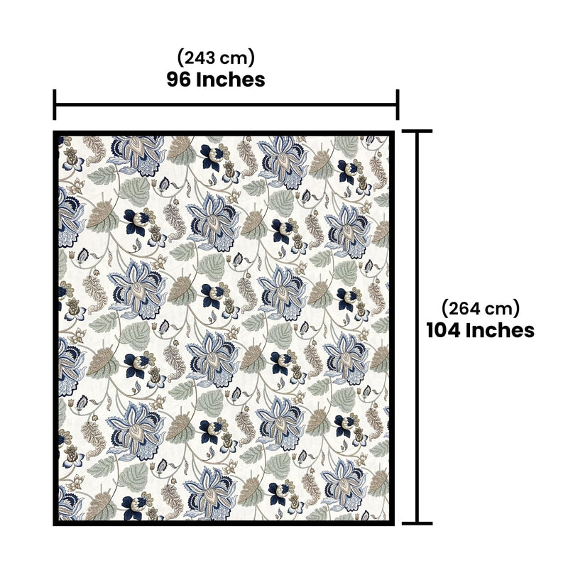 SAJAVAT HOME 100% Pure Cotton Floral King Size Bedsheet Set with 2 Pillow Covers | Breathable, Skin-Friendly & Soft | Beige & Floral Pattern Luxury Bedding | 96x104 Inches (243x264 cm) - Pack of 1