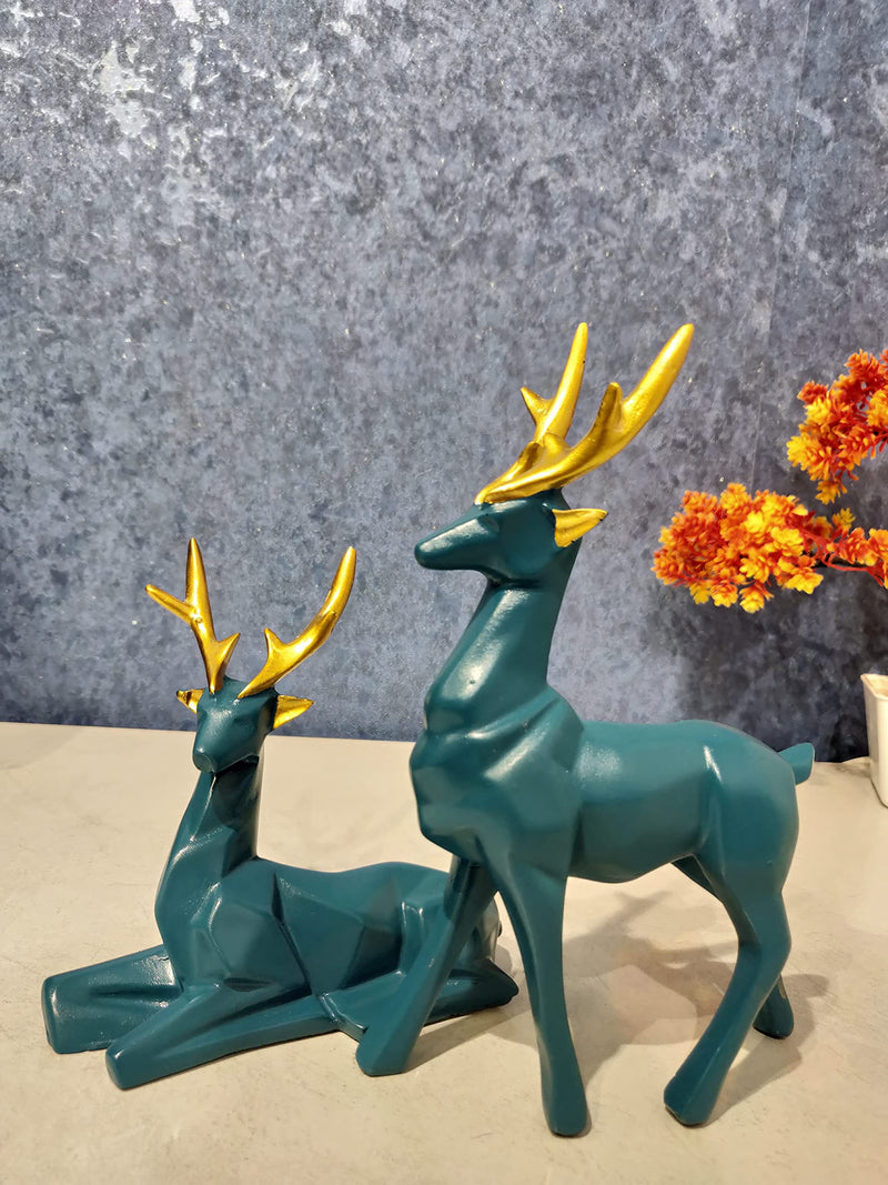 zart Deer Home Decor showpiece (Dark Green)