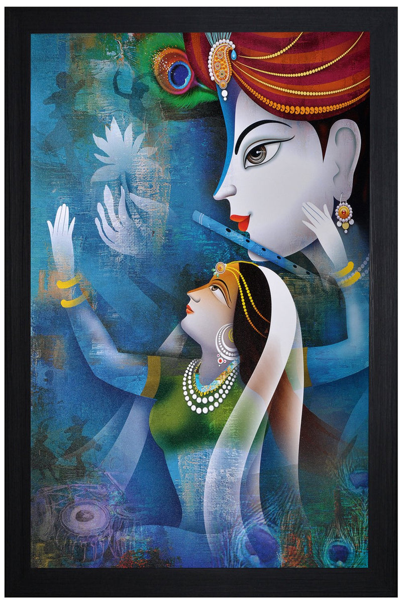 SAF Special Effect Textured Radhey Krishna Ji Painting (SANFO25, 30 cm x 3 cm x 45 cm) SANFO25