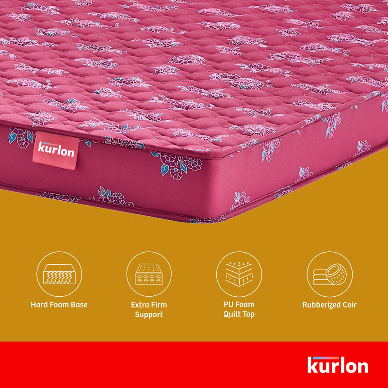 Kurl-On Mattress | Teensy | Orthopedic 4-Inch Single Size Bed Mattress (72x36x4 Inches, Medium Firm Support), Bonded Foam, Orthopedic Mattress.