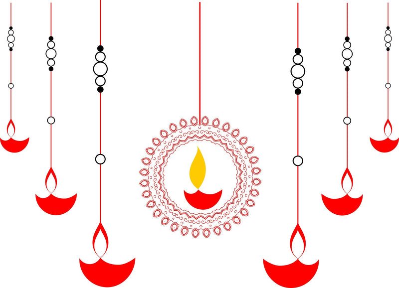 Sticker Hub AS202 Vinyl Decorative Diyas Wall Sticker (80 cm X 111 cm, Red)