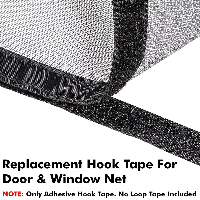 Lifekrafts Nylon Self Adhesive Hook Tape Roll (Without Loop Tape) & Thumbnails with Strong Glue for Magnetic Door & Window Net Replacement Accessory (Black, 20mm Width x 6 m/20 ft Length)