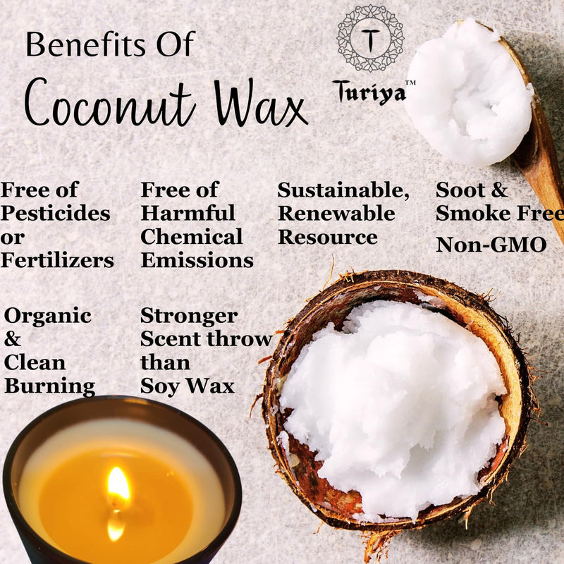 Turiya Luxury Well-Being Aromatherapy Candle - Rejuvenate| Premium Coconut Wax, 100% Pure Essential Oils| 35-40 Hrs| Organic, All-Natural, Non-Toxic & Vegan