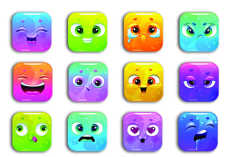 THE INDI - MELA Colorful Emoticons Acrylic Fridge Magnet (Set of 12) |FM028|