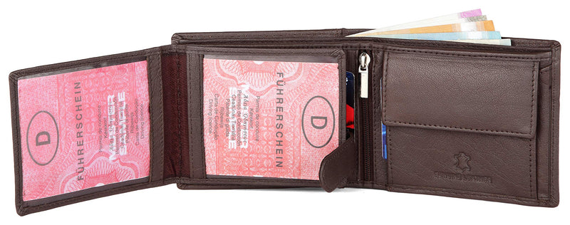 WildHorn Brown Leather Wallet for Men I 9 Card Slots I 2 Currency & Secret Compartments I 1 Zipper & 3 ID Card Slots