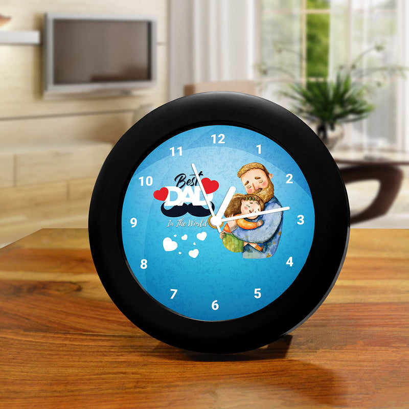 MC SID RAZZ -Best dad in The world - design table clock | Desk Clock for Home and Office,Best gift for friends