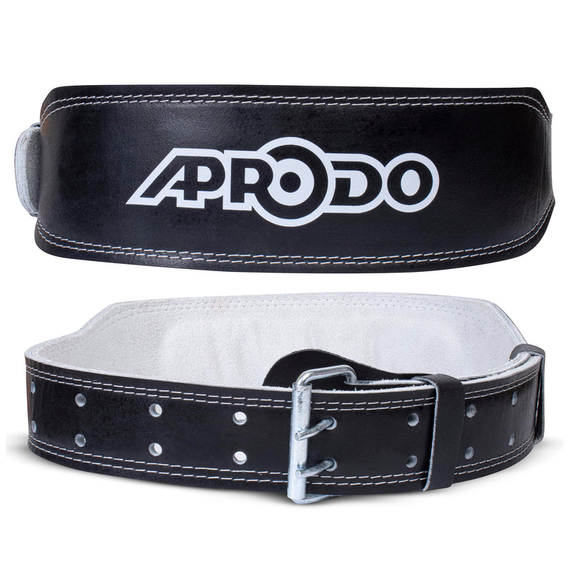 APRODO 4’’ Inch Wide Genuine Leather Weightlifting Belt Back Support Power Training Belt GYM Fitness Equipment Workout Exercise Powerlifting Squat Gym Belt For MEN AND WOMEN