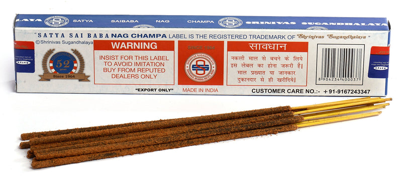 Satya Sai Baba Original Nag Champa Joss Incense Sticks 15g Box (3 Packs)