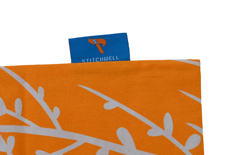 STITCHWELL 144 TC Wrinkle Resistant Cotton Bedsheet for Double Bed with 2 Pillow Covers - Orange