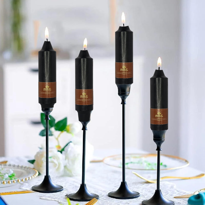 Unscented Halloween Taper Candles Sticks 4 PCS Black Taper Candlesticks 5 inch Cute Taper Candles Stick Candles for Halloween Party Home Décor