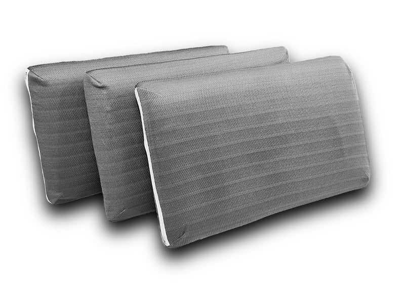 CUSHIO™ Memory Foam Cooling Gel Orthopedic Pillow Set of 3 for Sleeping Suitable for Back, Side & Stomach Sleeper with Pillow Cover (Size 24"x15"x4") Grey