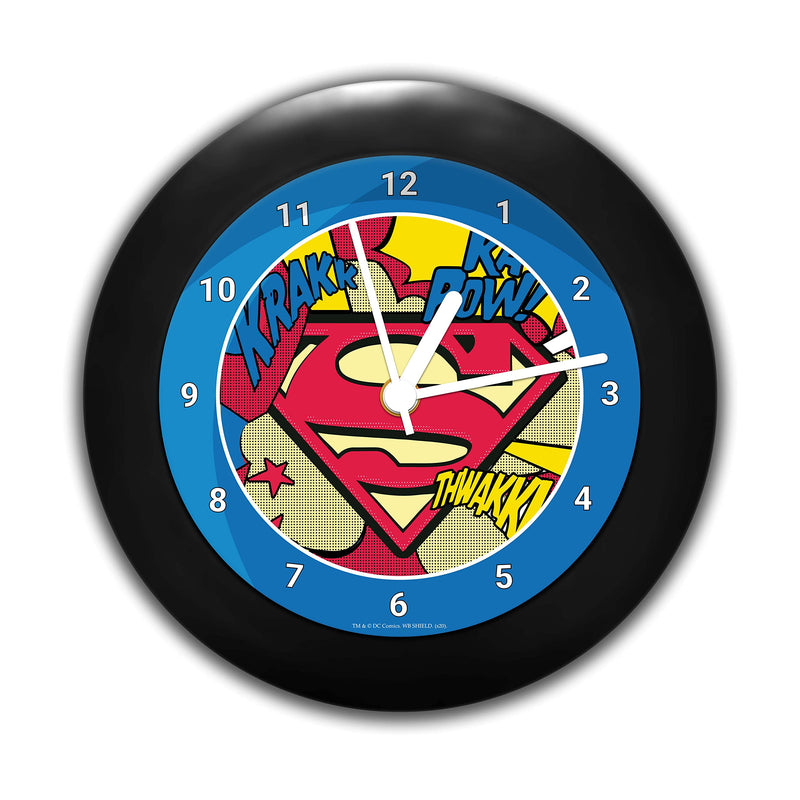 MCSID RAZZ- DC Comics -Superman Comics Table Clock Gift Set for Birthday Official Licensed by Warner Bros, USA