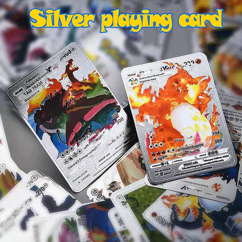 SHINETOY 4 in 1 Playing Cards l 220 PCS Gold, Silver, Black and Rainbow Foil Card Assorted Cards TCG Deck Box - V Series Cards Mystery Card