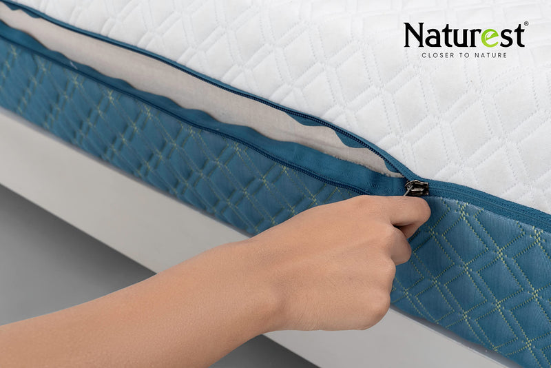 Naturest Recharge 6 inch 100% Pure Certified 7 Zone Natural Latex Rubber King Size Mattress (75 x 72 x 6 Inch)