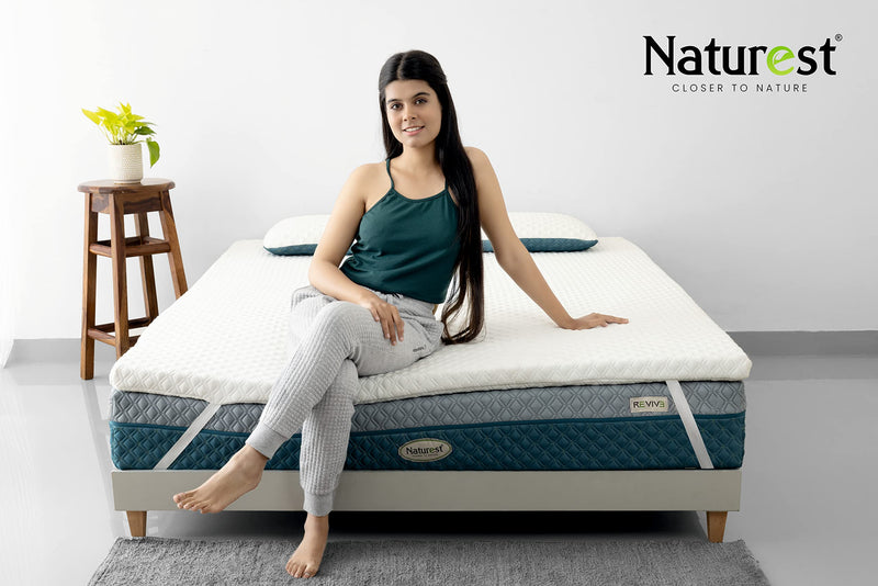 Naturest 2 Inch 100% Pure Certified Natural Latex Rubber Double Size Medium Firm Mattress Topper (72 x 48 x 2 Inch)