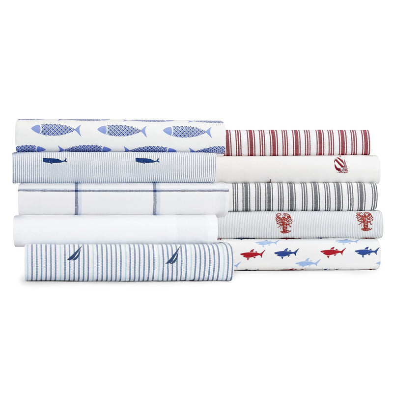 Nautica Cotton Percale Sheet Set, Twin X-Large, Audley