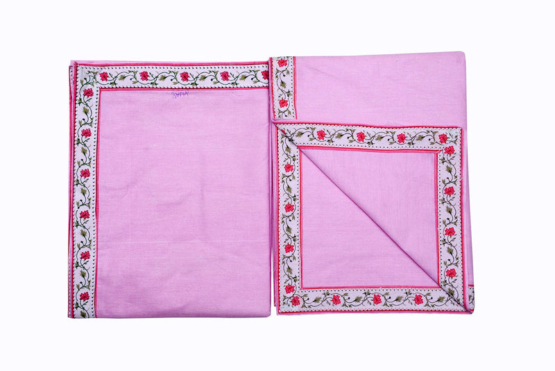 Blumfye Pure Cotton Soft Blanket/Chaddar/Top Sheet (Pink) Pack of 2