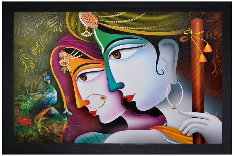 SAF Special Effect Textured Radhey Krishna Ji Painting (SANFO40, 30 cm x 3 cm x 45 cm) SANFO40