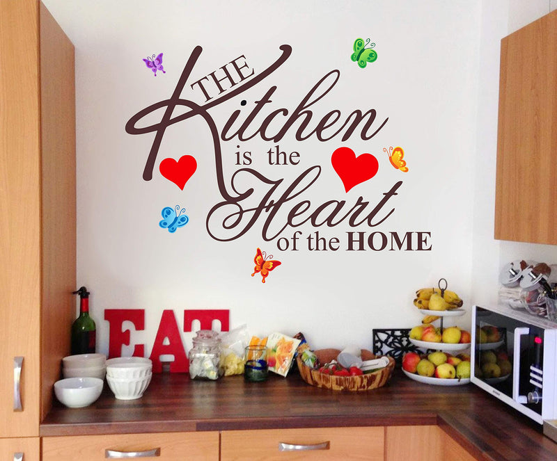 DivineDesigns™ Kitchen is The Heart of Home Wall Sticker | Wall Sticker for Living Room/Bedroom/Office and All Decorative Stickers