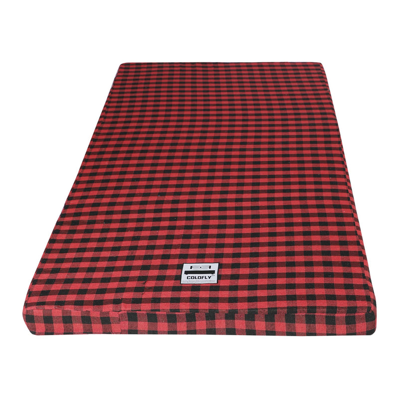 COLOFLY 2 inch Soft PU Foam Mattress (Medium, Red & Black, 72X35X2)