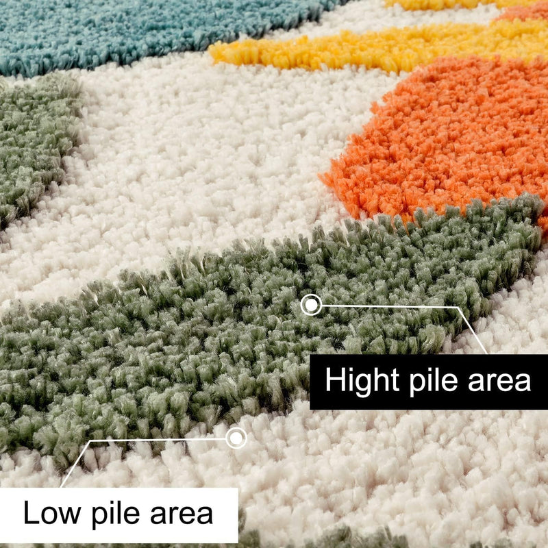 Roseate Sunshine Super Soft (50x120 cm) Microfibre 2000 GSM Anti Skid Runner for Bedroom/Carpets for Living Room/Kitchen Mats for Floor/Floor Mat/Bathroom Mat/Rug (Multicolour) Pack of 1