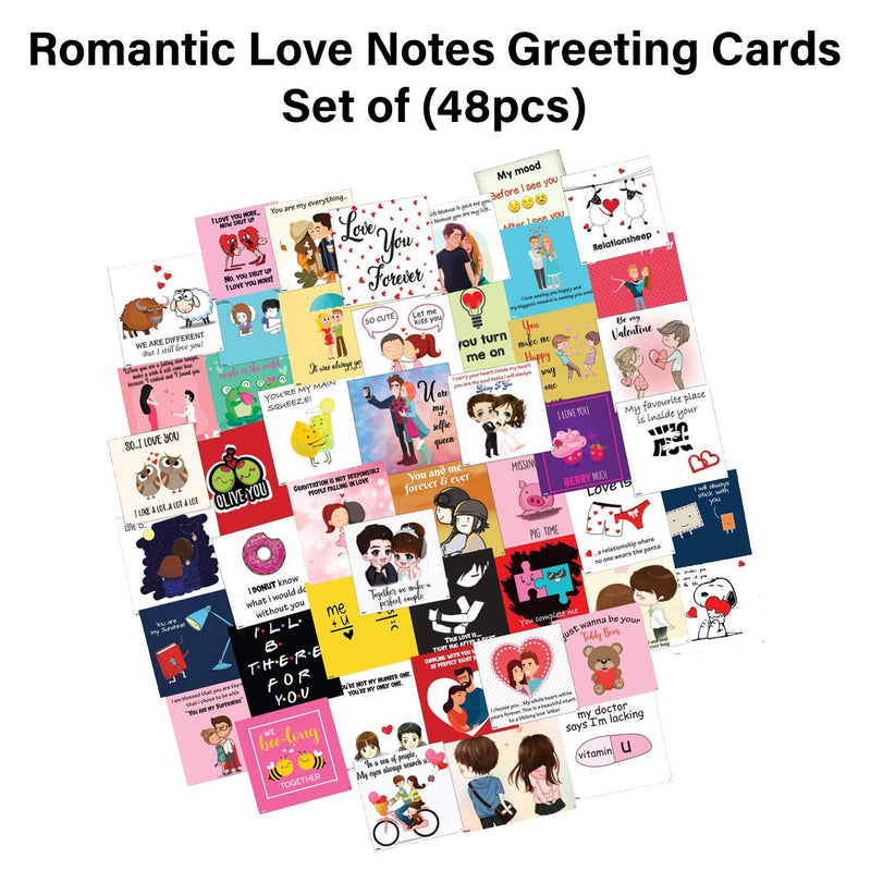 Festiko 48 Pieces Romantic Love Notes Greeting Cards for Valentine's Day, Express Love, Marriage Proposal, Wedding, Engagement, Love Story Romantic Love Cards