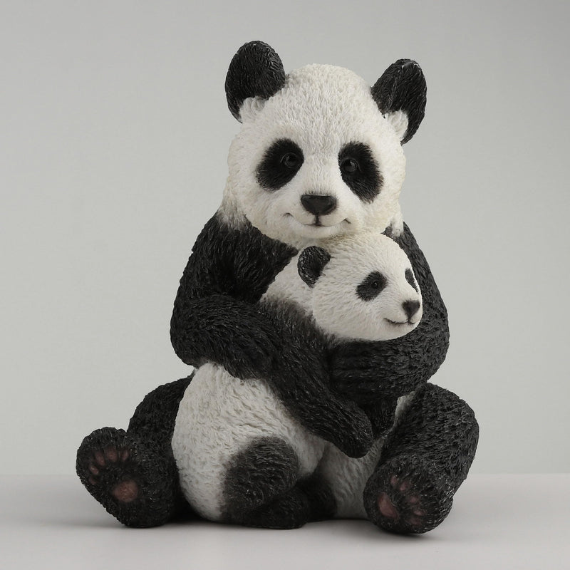 Veronese Design 4 1/2 Inch Mother Panda Hugging Cub Resin Animal Sculpture Hand Painted Collectible Figurine