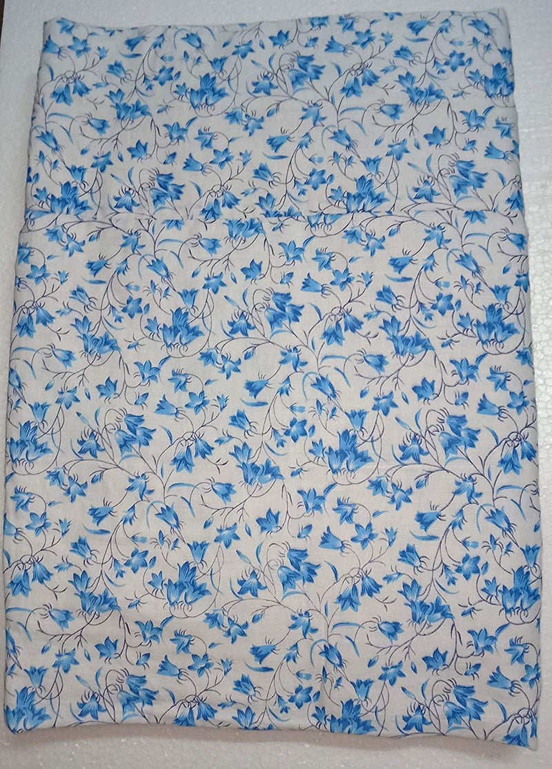 j Shree Summer Special Anti-Pilling Super Soft Cotton Floral Print Double Bed Dohar/ Summer Ac Blanket- Blue Iris Flowers