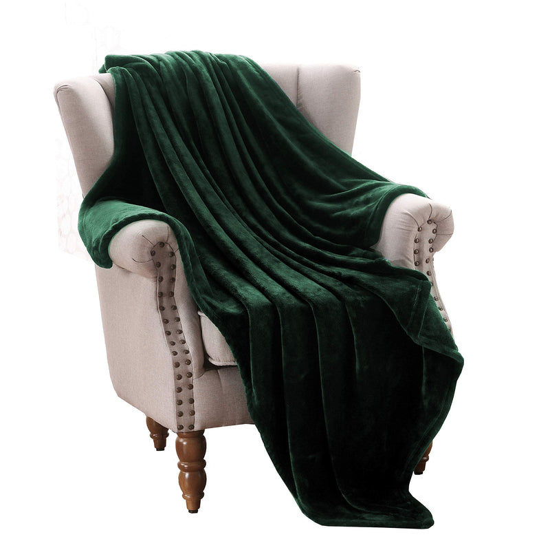 Luxury Flannel Velvet Plush Throw Blanket – 50" x 70" (Forest Green) by Exclusivo Mezcla