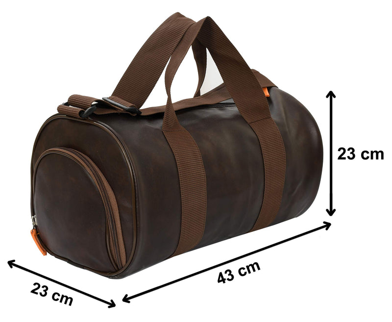 Kuber Industries Duffle Bag for Travel|Clothes Storage Bag|Gym Bag with Shoes Compartment (Brown)