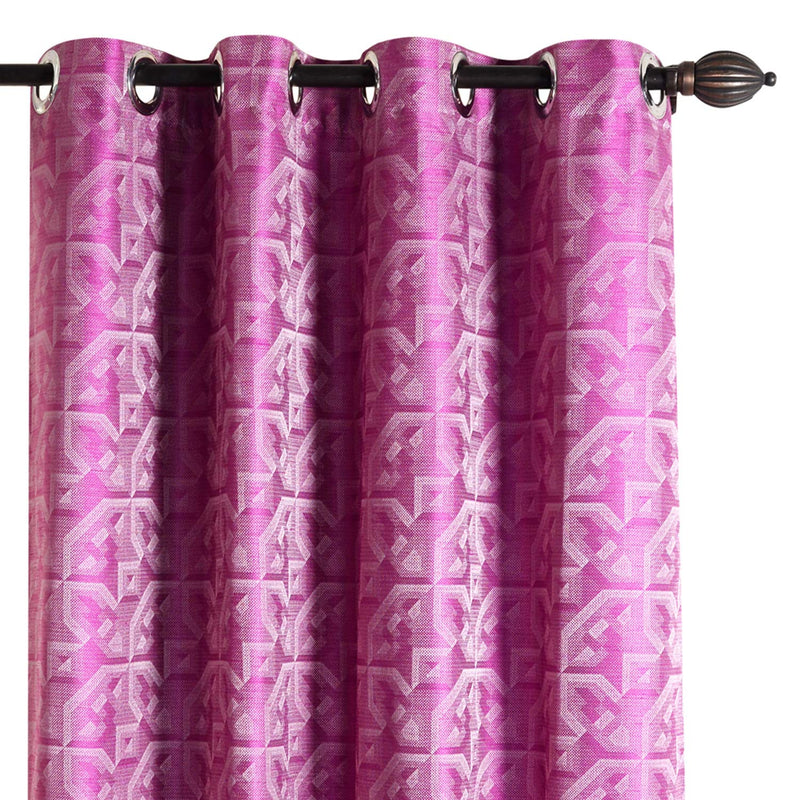 Deco Window Set of 2 Blackout Curtains for Doors 4 x 5 Feet Textured Blackout Polyester Curtain with Perfect Pleats Connected Eyelet (Purple)