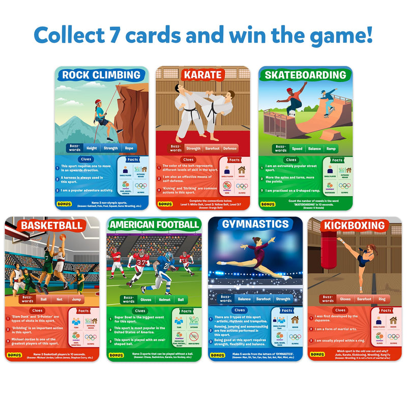 Skillmatics Card Game - Guess in 10 Sports, Perfect for Boys, Girls, Kids, and Families Who Love Board Games and Educational Toys, Travel Friendly, Gifts for Ages 6, 7, 8, 9