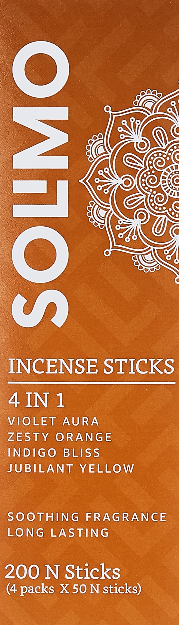 Amazon Brand - Solimo Incense Sticks, Assorted Fragrances, Set of 200 (50 x 4)