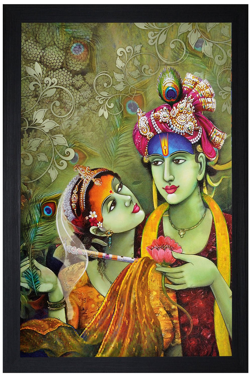 SAF Special Effect Textured Radhey Krishna Ji Painting (SANFO30, 30 cm x 3 cm x 45 cm) SANFO30