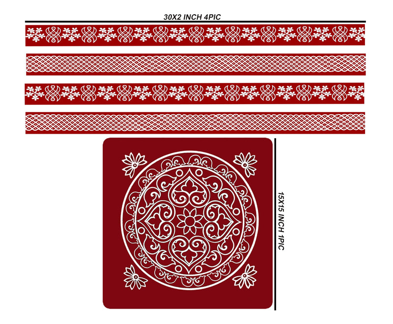 ABS HERBALS:Rangoli Sticker, Kolam Sticker for : Wall, Tile, Floor, Steel Sticker[Model:MB1,MP4]