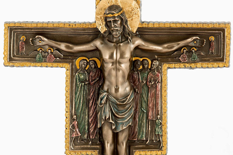 VERONESE San Damiano Crucifix on Stand Sculpture 14" Tall