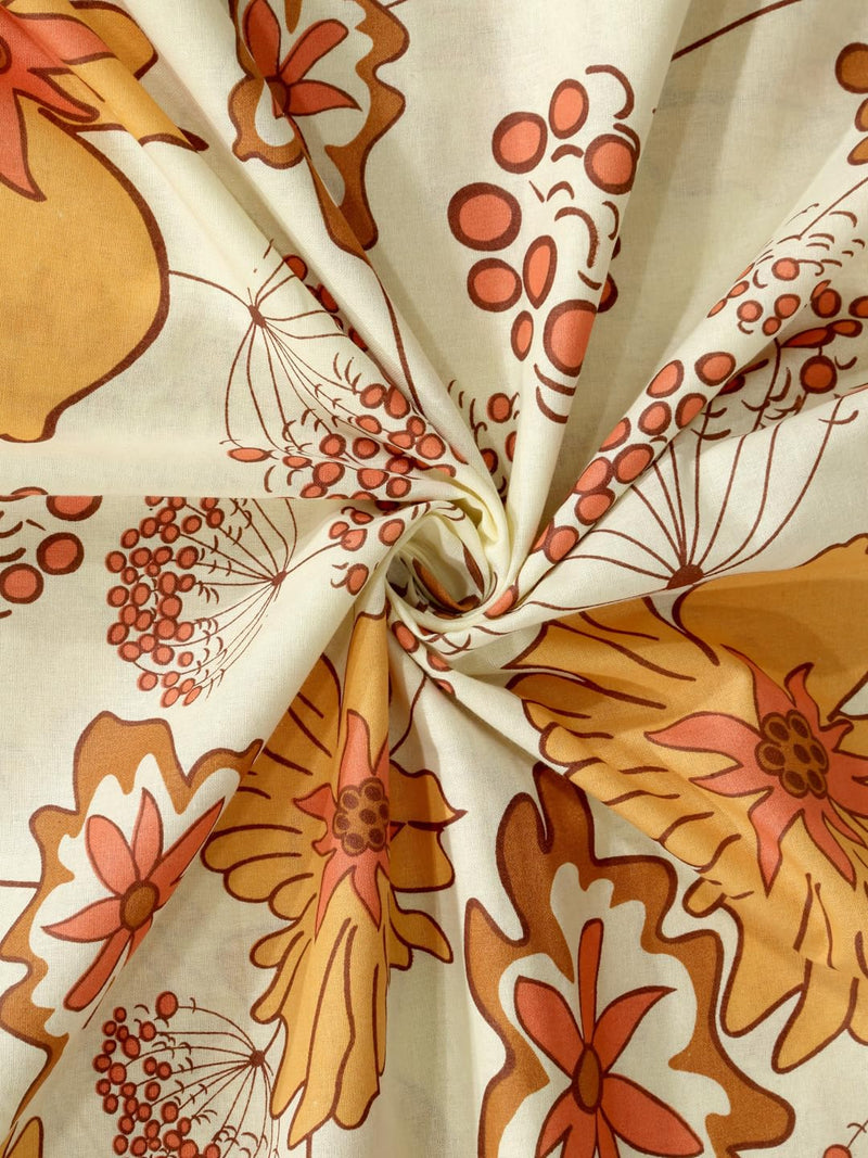 Bombay Dyeing Marigold104TC King Size Cotton One Double Bed sheet with Two Pillow Cover