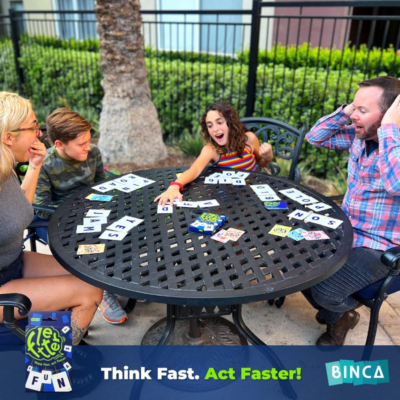 Binca Fletter Word Game, Card Game for All Ages Kids, Teens and Adults, Improves Vocabulary in a Fun Way, Perfect Gift for Ages 5,6,7,8 (2-4 Player)