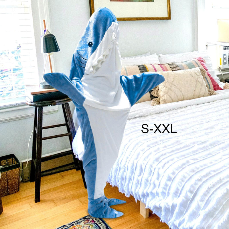 UJEAVETTE® Shark Blanket Parties Plush Funny Clothing Comfortable Cosplay Shark Costume S