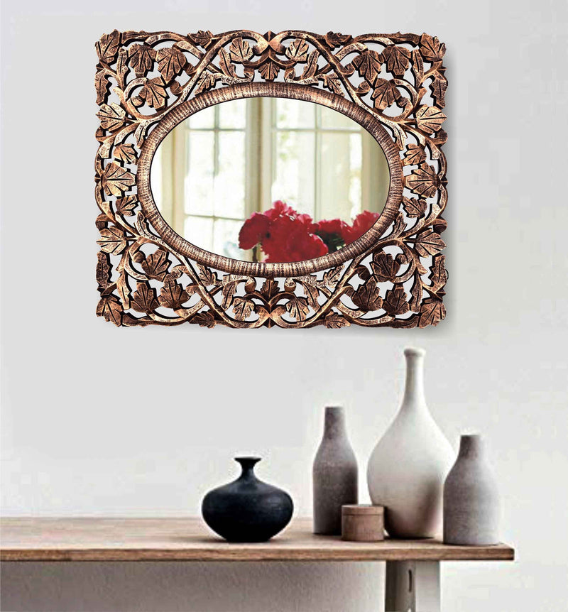 The Wood Rays Handcrafted Decorative Wooden Wall Mirror 20X24