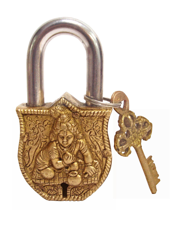 Aesthetic Decors Baby Krishna Design Decorative Lock