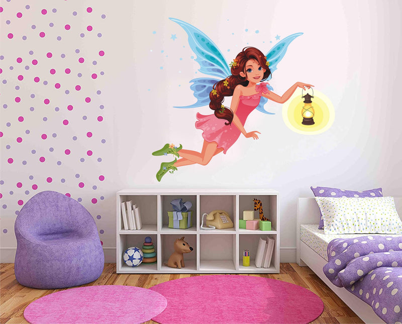 Design Decor Cute Little Fairy Angel with Beautiful Kids Room & Girls Room Wall Sticker Size 24x22_ Inch