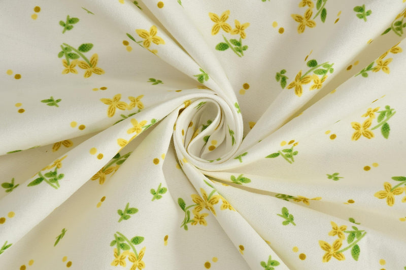 Comfesta Snow White Microfiber 210 TC Bed Sheet Printed (Double Bed with 2 Pillow Covers, King Size / 96 x 90 in / 8 x 7.5 ft, Floral, White & Yellow)