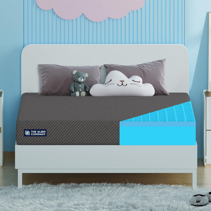 The Sleep Company Smart Kids Mattress | Scientifically designed for growing kids| Firm Mattress as per American Academy of Pediatrics | Hypoallergenic & skin friendly Fabric | 10 Years Warranty| 78x36